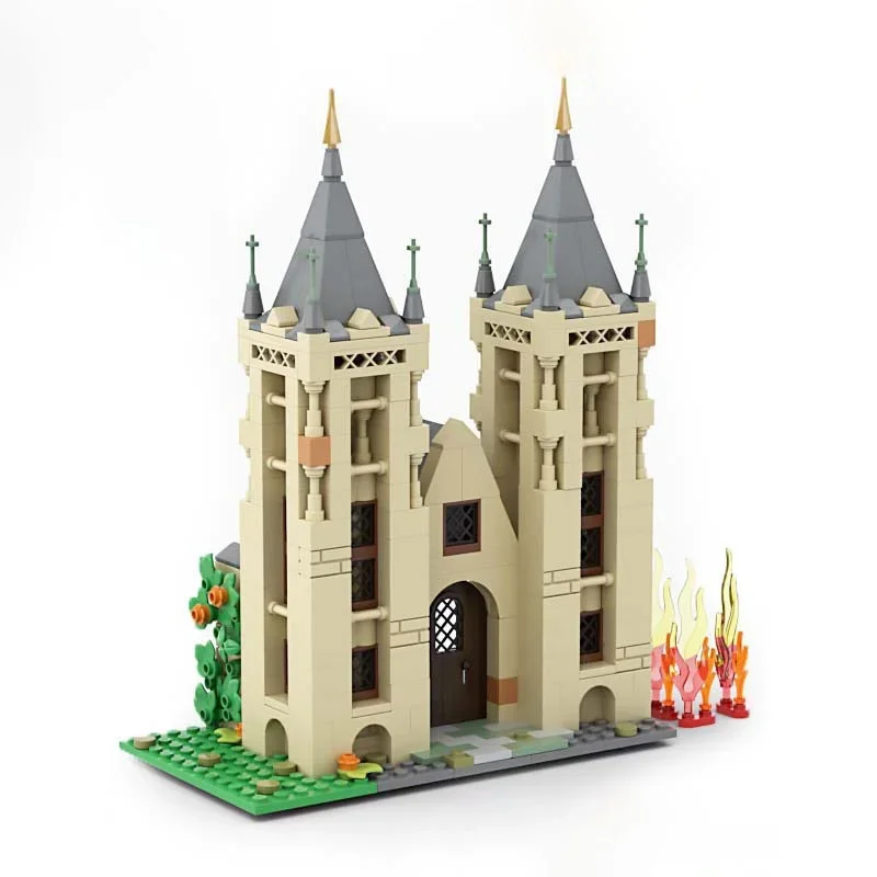 500pcs MOC Battle Bell Towers Harry Pottered Model Building blocks Christmas gift Assemble toys creative Education Brick Kids view 2