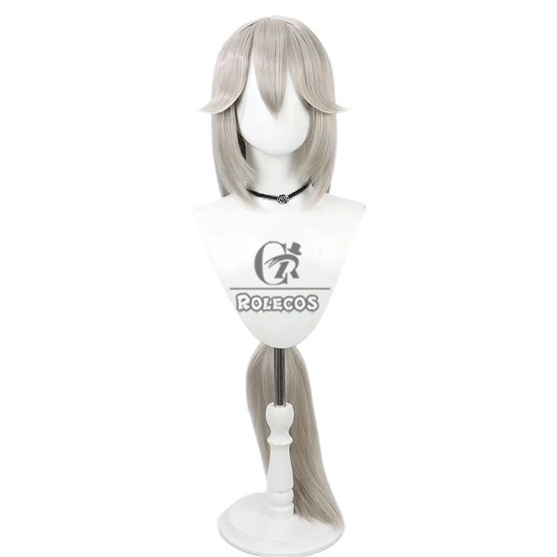 ROLECOS Synthetic Hair Zenless Zone Zero Alexandrina Sebastiane Cosplay Wigs Alexandrina Sebastiane 100cm Long Grey Cos Hair