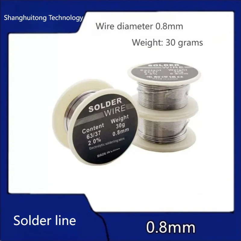 

1 roll of 30g small coil of high-quality electrolytic solder wire with a wire diameter of 0.8mm universal household solder wire