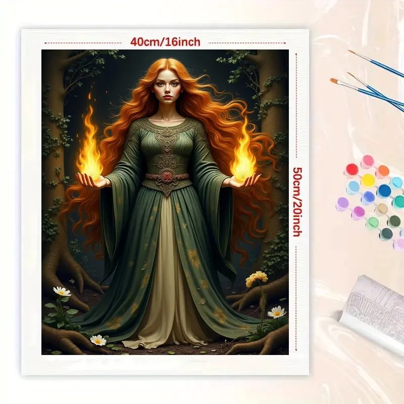Oil Painting By Numbers Flame Goddess Paint By Numbers on Canvas Landscape Frameless for Home Decoration Gift