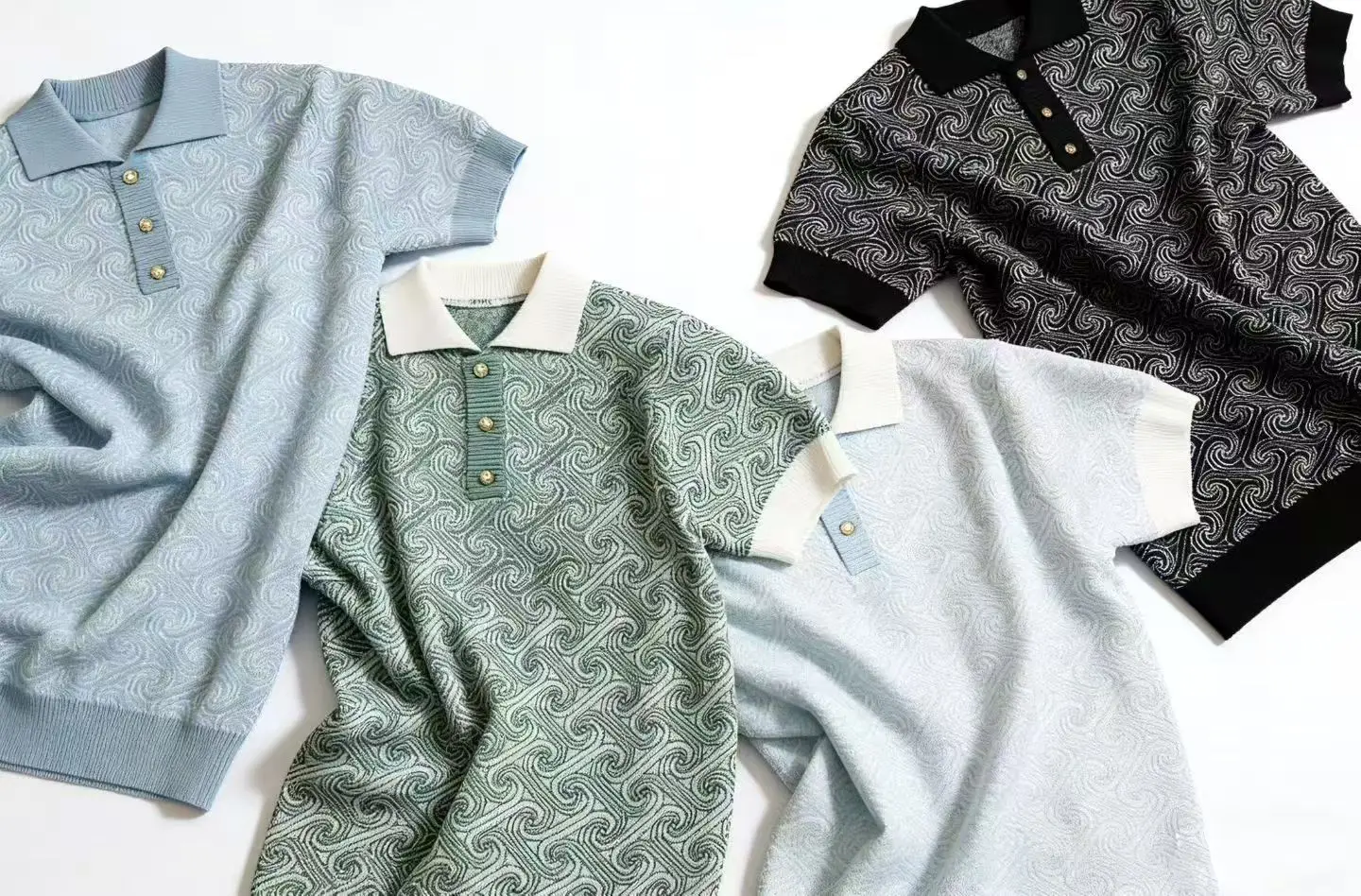 Loose Fit Men's Knitted Short Sleeve T-Shirt Breathable Sweat Absorbent Summer Casual Fashion Casual Loose Half Sleeve Top