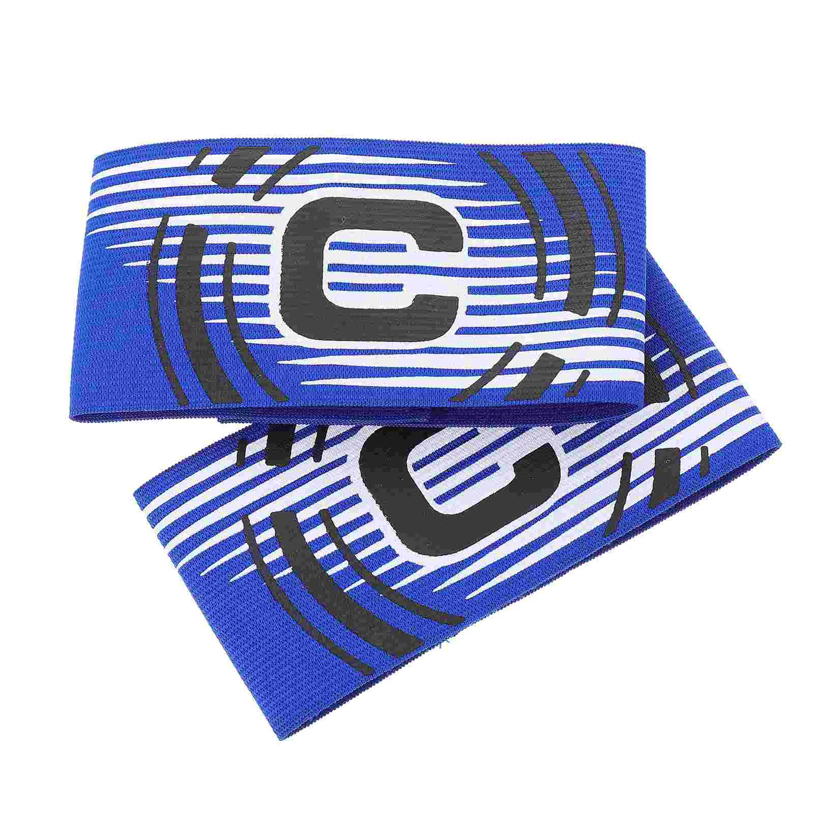 2 Pcs Armband Blue Soccer Captains Fashion Sports Armbands for Lovers Long Sleeve Football Equipment Polyester Team