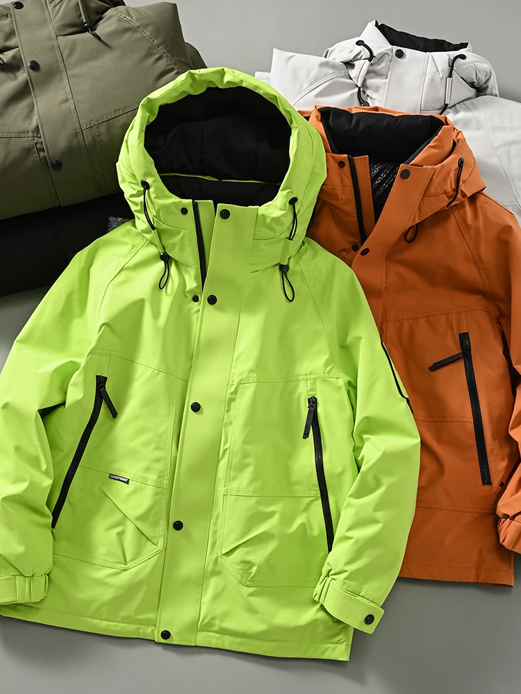 

Men's Winter Puffer Jaet 2025 Outdoor Thiened Hooded Warm Versatile Loose Fit Faionable Cold Proof Polyester Fiber