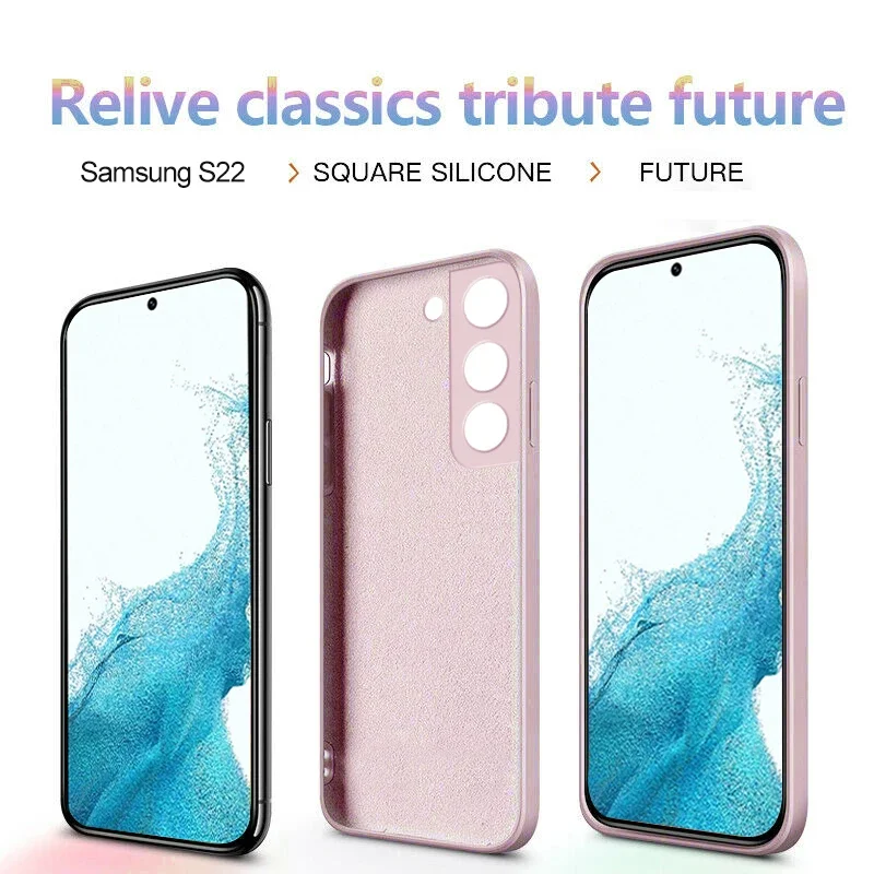 Liquid Silicone For Samsung Galaxy S24 S23 S22 S21 S20 Ultra Plus FE A73 A54 A53 A52 4G 5G Fashion Soft Cover funda