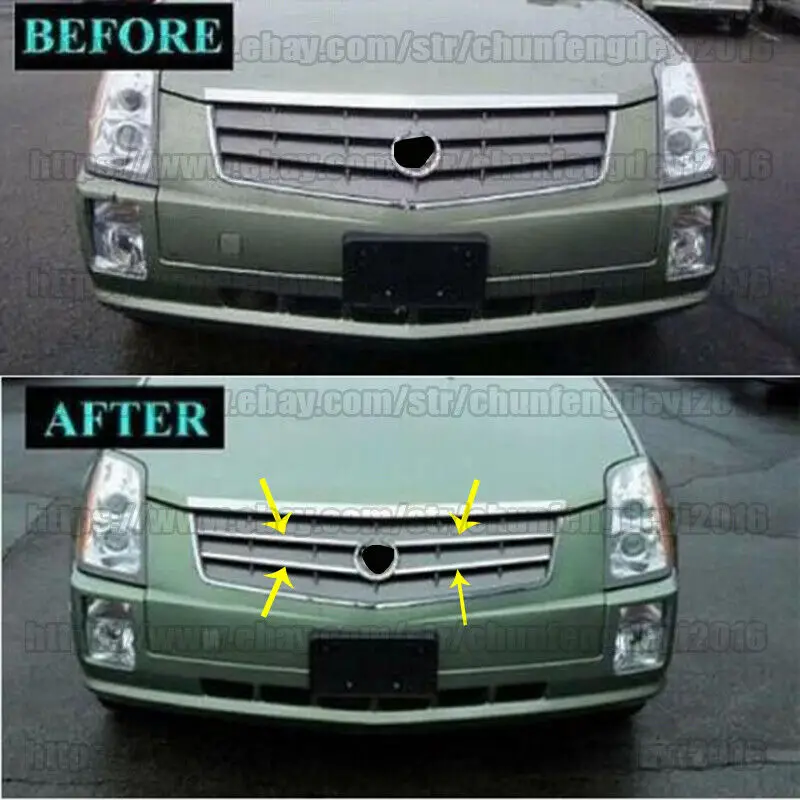 

For 2004-2009 CADILLAC SRX CHROME TRIM FOR GRILL GRILLE 2005 2006 2007 2008 4PCS car acesssories