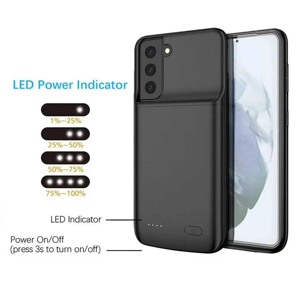 External Power Case For Samsung Note 20 8 9 10 S8 S9 S10 S20 S21 S22 S23 Plus Ultra FE battery Charger case Portable power bank