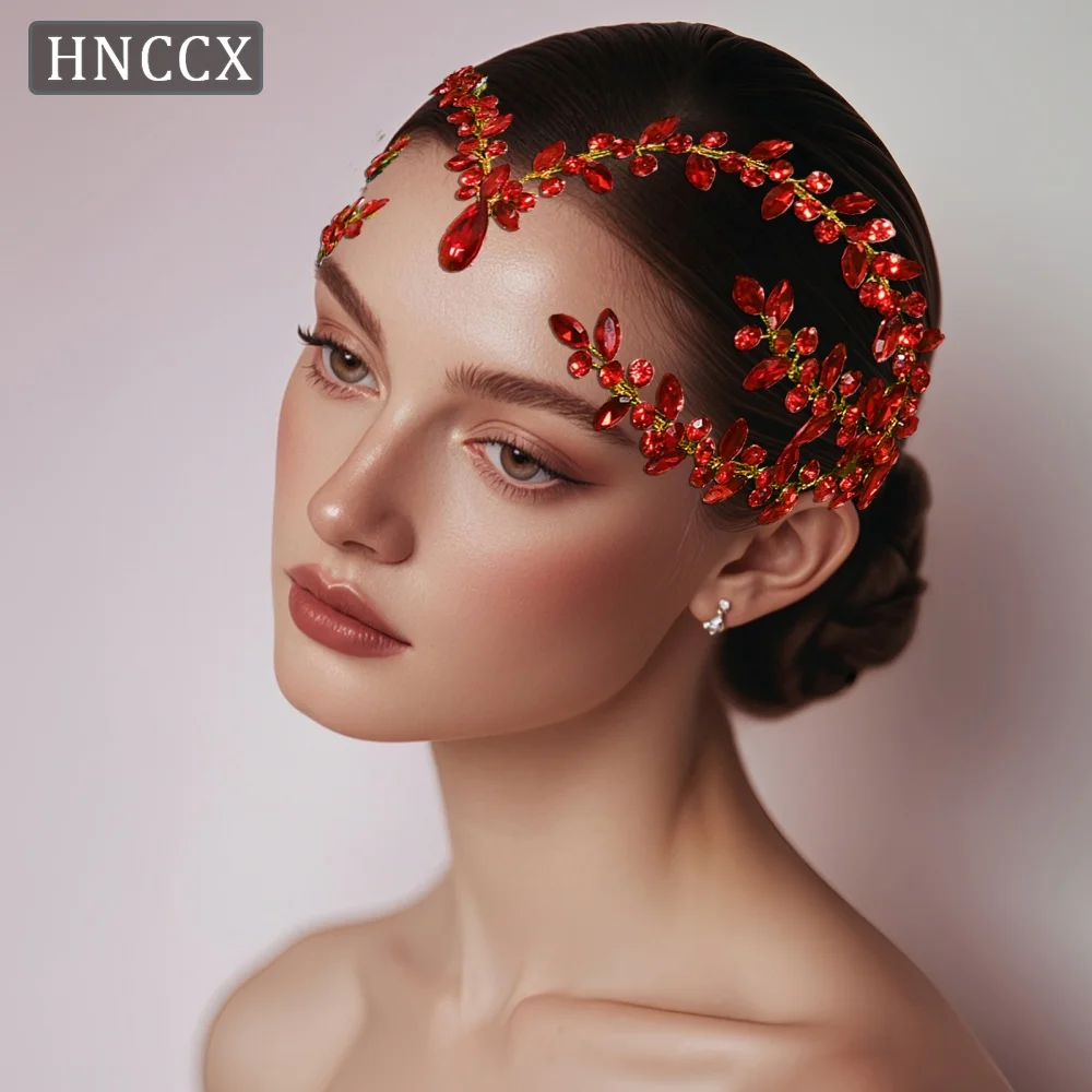

HNCCX Wedding Bridal Rhinestone Headband Forehead Decoration Bride Headpiece Woman Banquet Party Water Drop Headwear CP599