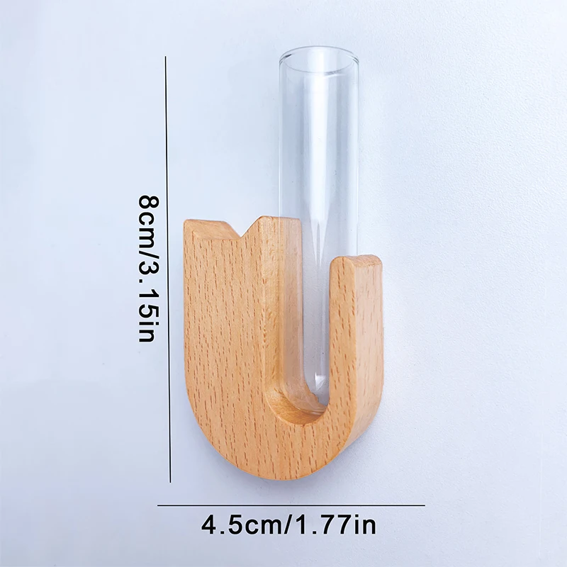1PC Cat Whisker Vase Pet Whisker Vase Fridge Magnet Wooden And Glass Pet Hair Beard Collector Pets Souvenir Gift Home Decor