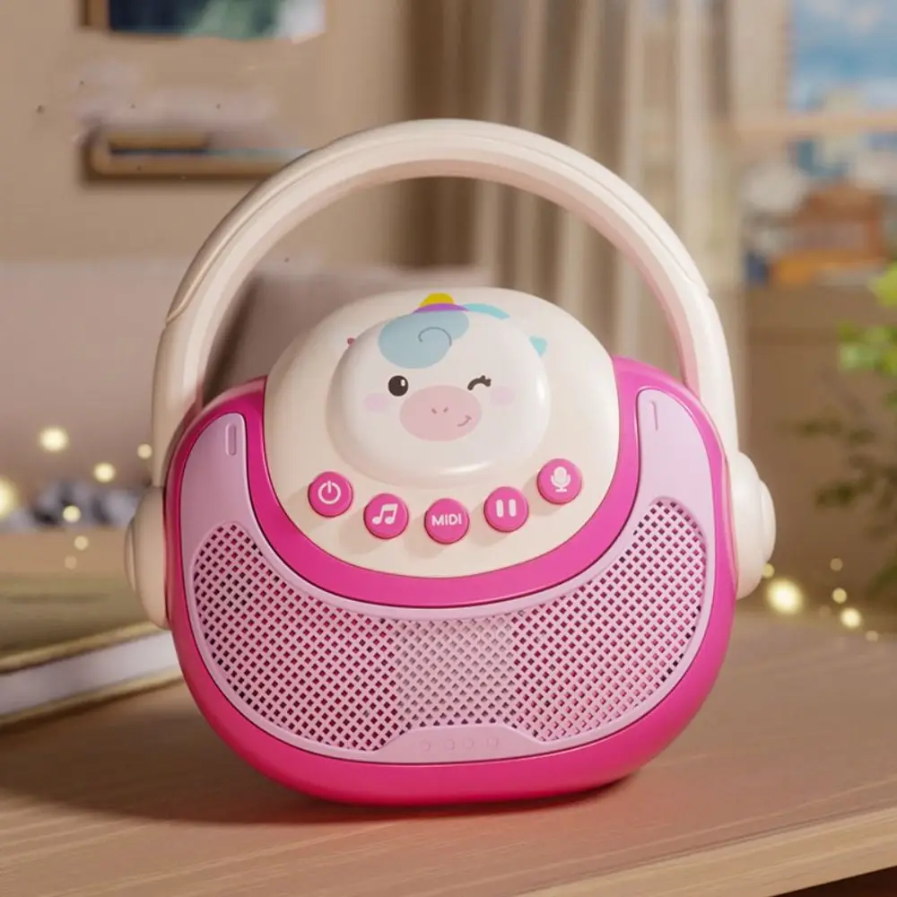 휴대용 무선 노래방 어린이용 휴대폰 연결 녹음 가능 노래 기계 조명 음악 노래방 기계 엔터테인먼트