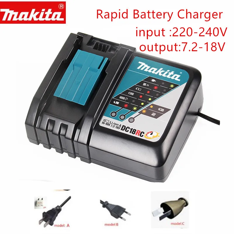 MAKITA Carregador de substituição, DC18SD, 14.4-18V, BL1830B, BL1840B, BL1850B, BL1860B, DC18RC