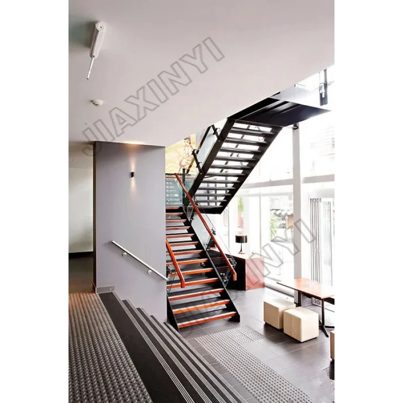 custom.L Shape Straight Stairs  Modern Wooden Staircase Floating Straight Stairs Sale