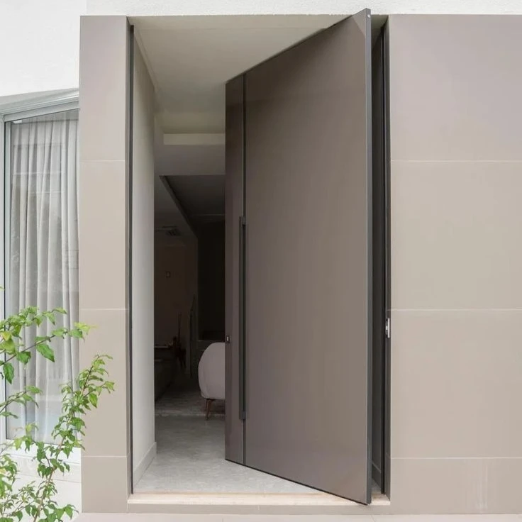 

High Security High-end Pivot Entry Door Residential 4.0mm Aluminum Revolving Doors Metal Entrance Exterior Front Doors for Villa