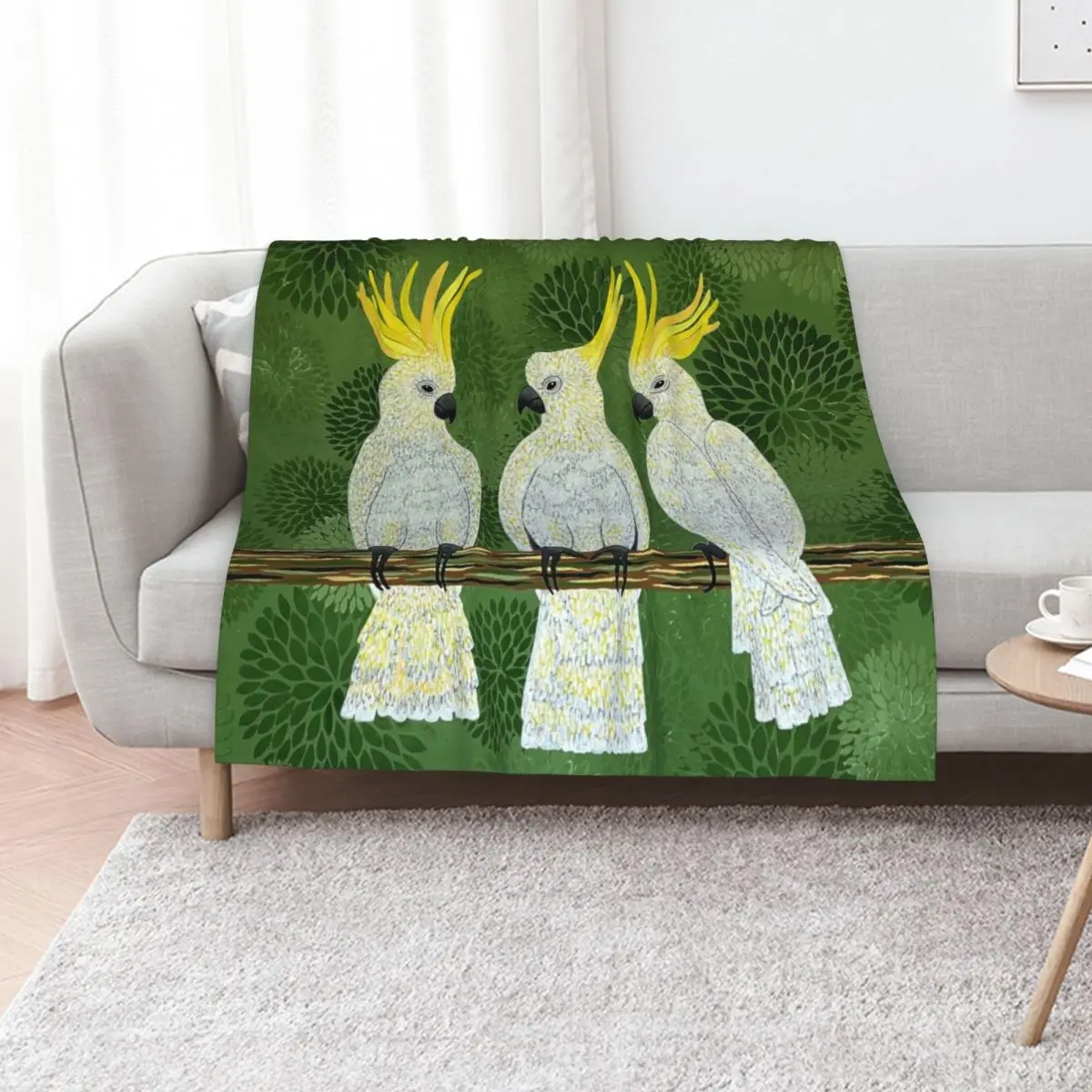 Cockatoos Throw Blanket Plaid cosplay anime Decorative Beds Bed Bed Fashionable Flannels Blankets