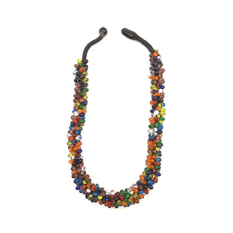 TNL343 Nepal Colorful Lampwork Glass Beaded Necklace for Girls