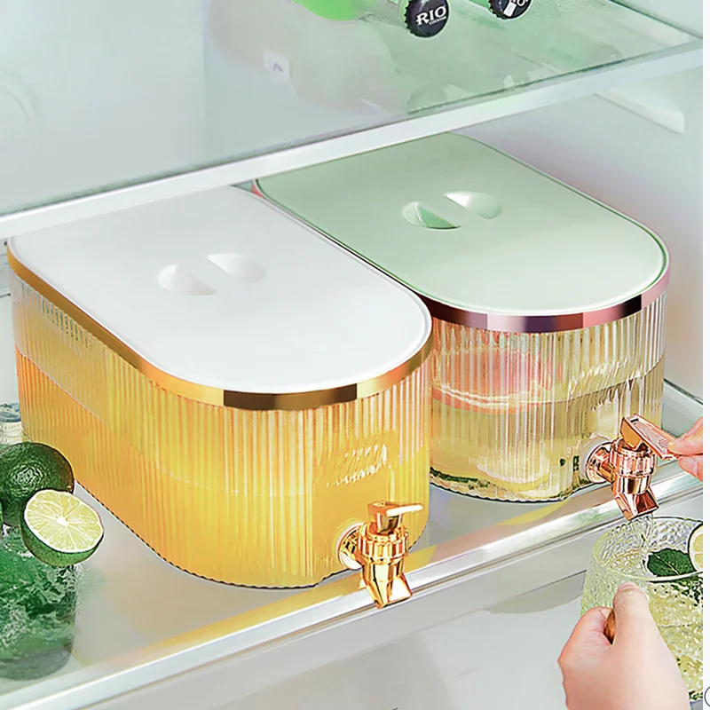 

5.3L Fridge Lemonade Juice Bucket Leakproof Transparent Drinkware for Home Party