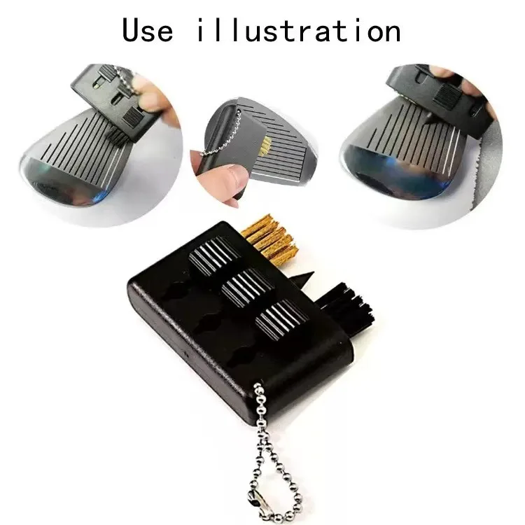 3 in 1 Golf Club Cleaning Brush Training Accessories Pocket Portable Multifunctional Golf Club Wedge Ball Groove Putter Cleaning