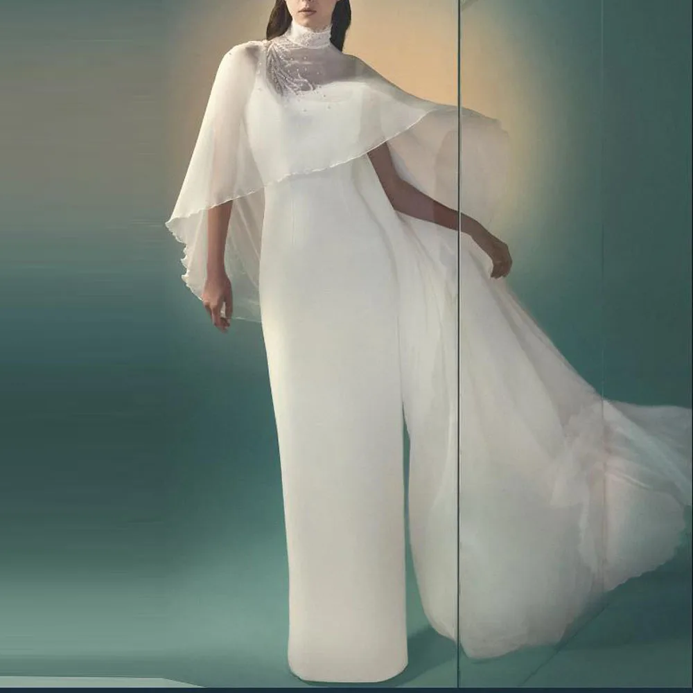 

Платье без рукавов по индивидуальному заказу с шалью и квадратным вырезом, прямые гала-вечерние платья, белые атласные длинные вечерние платья