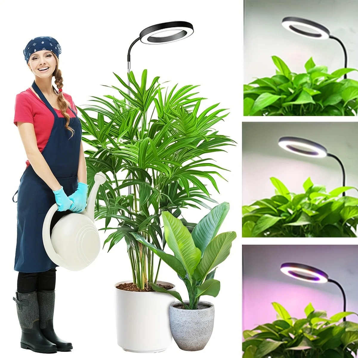

1pc Height Adjustable LED Grow Light Plant Growing Lamp Full Spectrum with 3 Timer for Indoor Large Plants Lighting