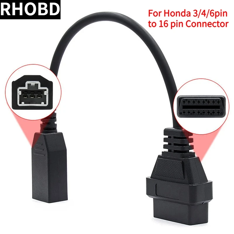 Latest OBD2 Cable for Hon-da 3pin OBD1 Adapter OBD2 OBDII for Hon-da 3Pin/4Pin/6Pin To 6Pin Connector Compatible Diagnostic Tool