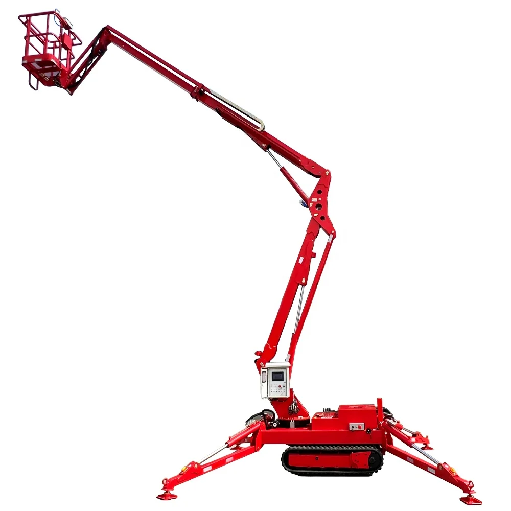 Articulating Boom Lift Semi Automatic Electric Portable Lifting Platform 10m Mobile Cherry Picker Platform Cost