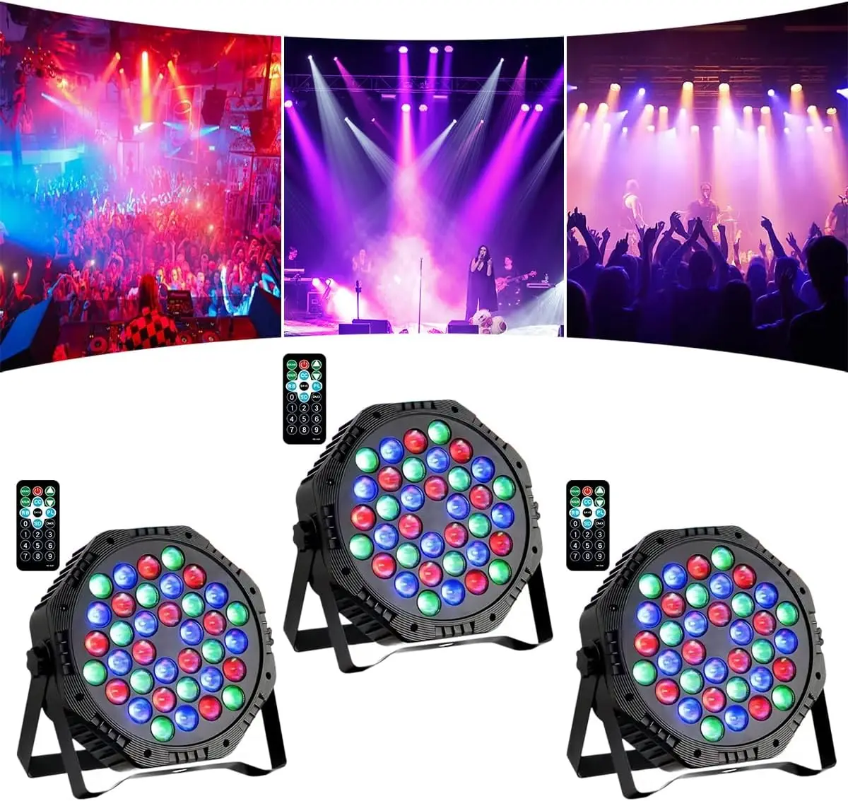 

36LED Par Lights DJ Stage Light Corded RGB with Sound Activated Control Uplighting for Wedding Party