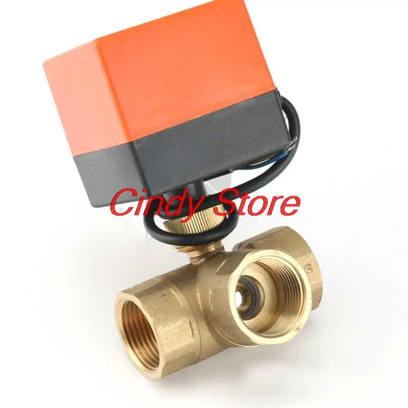 DN15/20/25/32/40 3-way motorized ball valve three-way electric control two-way AC 220V LSD tool plubing disc brass ball valve