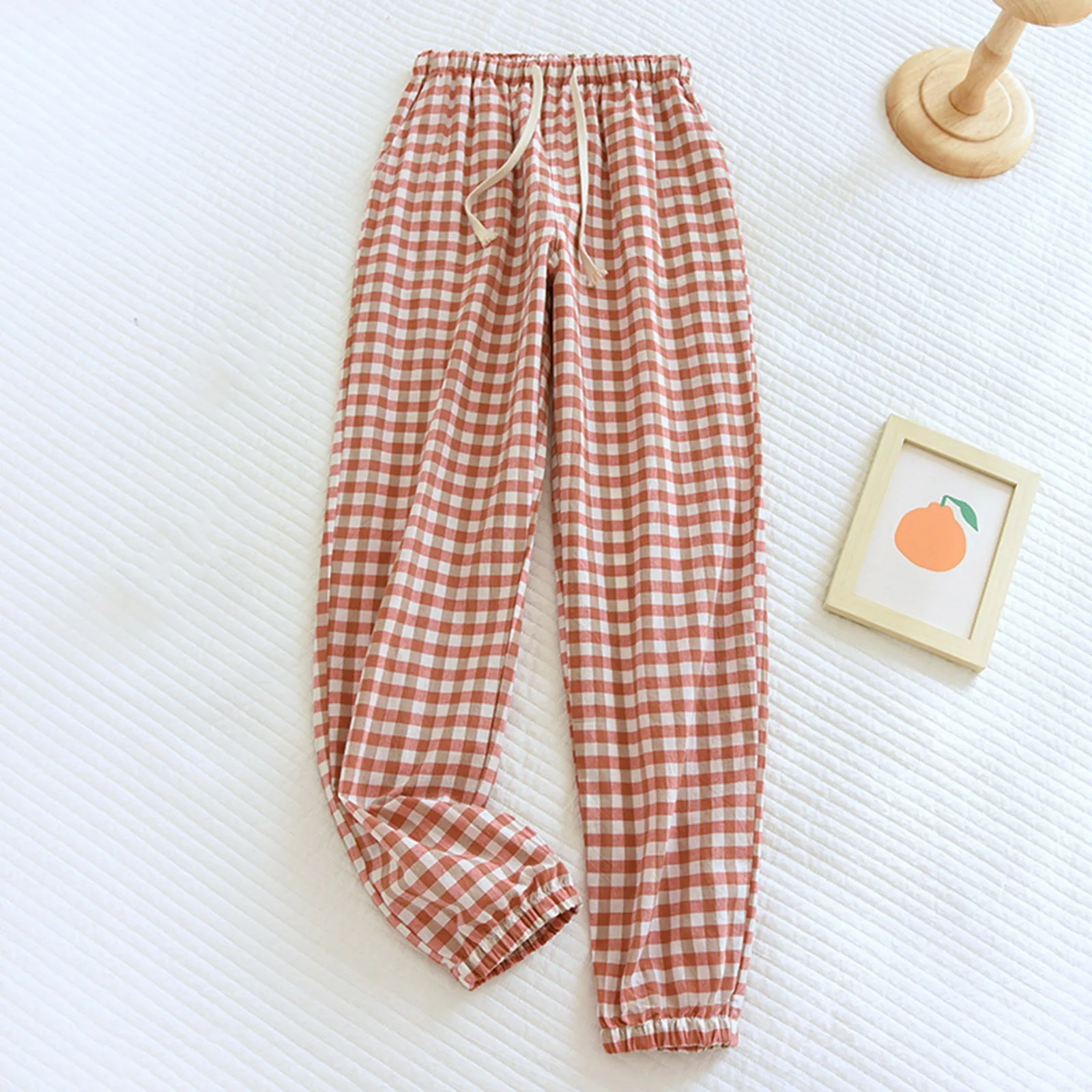 Spring/Summer Checkered Pajama Pants Women'S Pants Loose And Comfortable Large Size Outwear Four Seasons Home Furnishings