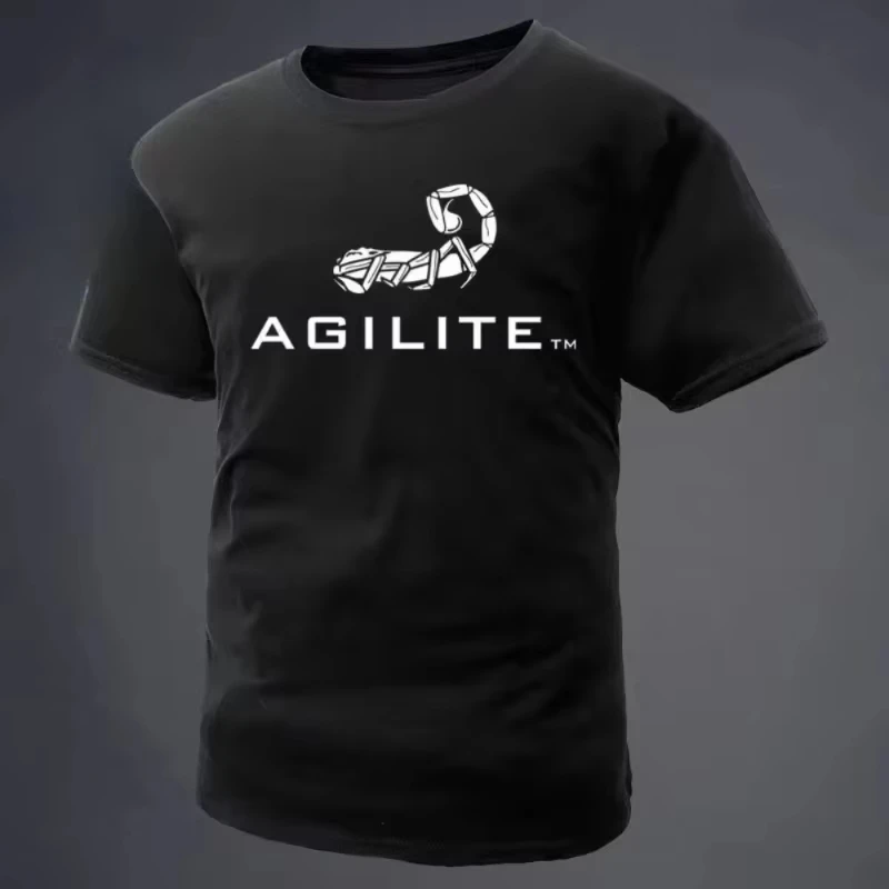 AGILITE printed T-shirt for summer and autumn 2025 loose and casual short-sleeved men's and women's sportswear