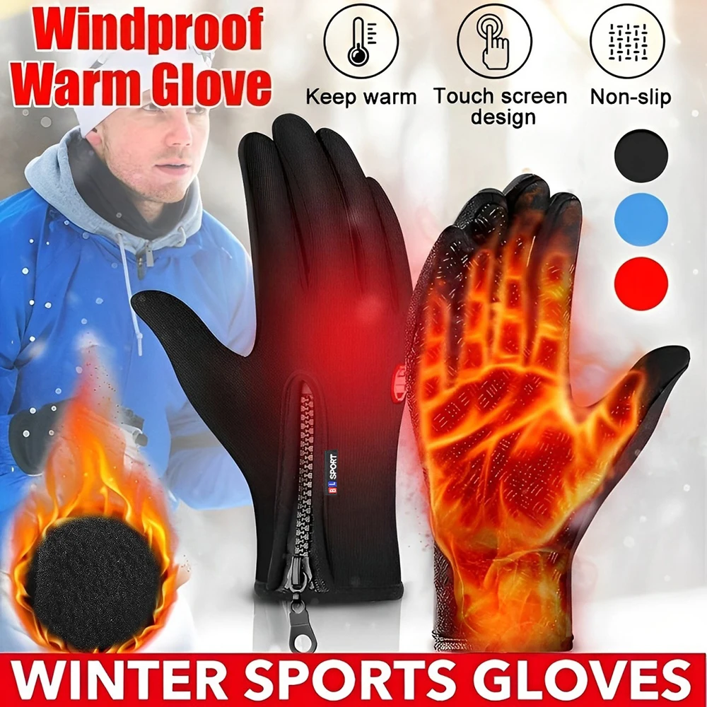 Winterhandschuhe für Männer und Frauen, Touchscreen, warm, Outdoor, Radfahren, Fahren, Motorrad, kalte Handschuhe, winddicht, rutschfeste Handschuhe