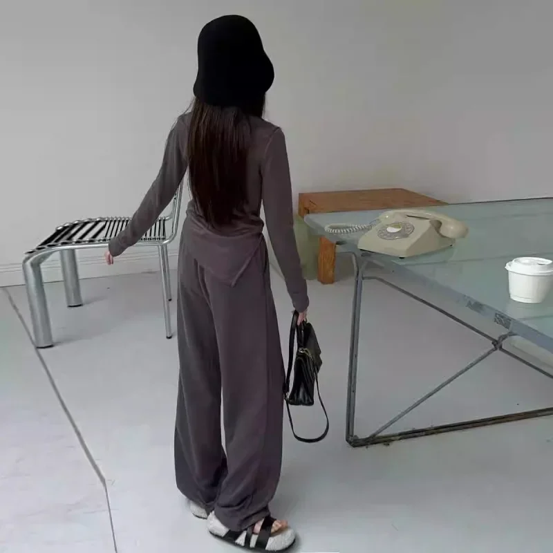 ملابس ربيع 2025 للأطفال البنات تناسب الأطفال بأحرف غير منتظمة تي شيرت علوي وسفلي بنطال ذو قصة أرجل واسعة بدلة رياضية 7 8 9 10 11 12 سنة #3