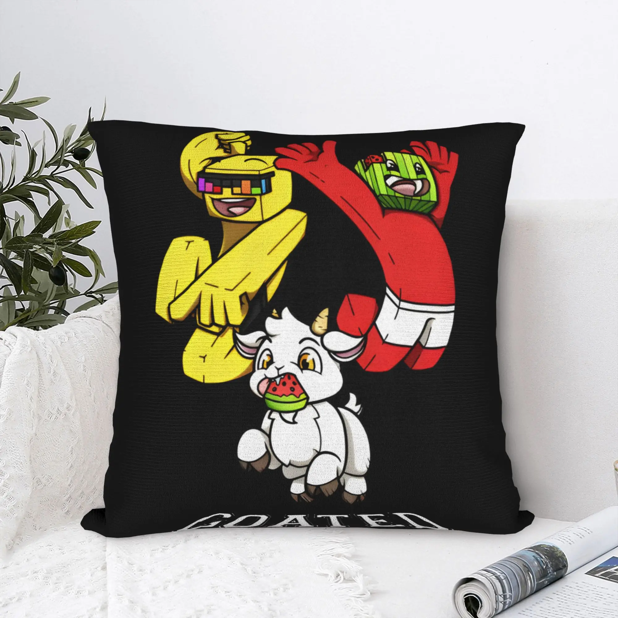 Pillow Cover Sunny And Melon With Goat Goated Meme  Vintage Pillow Case For Sofa Home Decoration Pillowcases