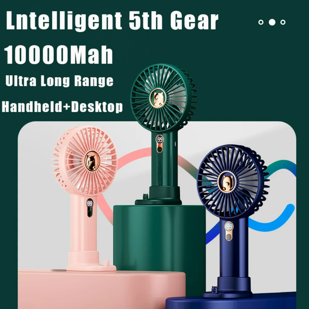 

Portable Fan Handheld Mini Electric Fan With Digital Display USB Rechargeable Small Cooling Fans for Home Camping Outdoor Travel