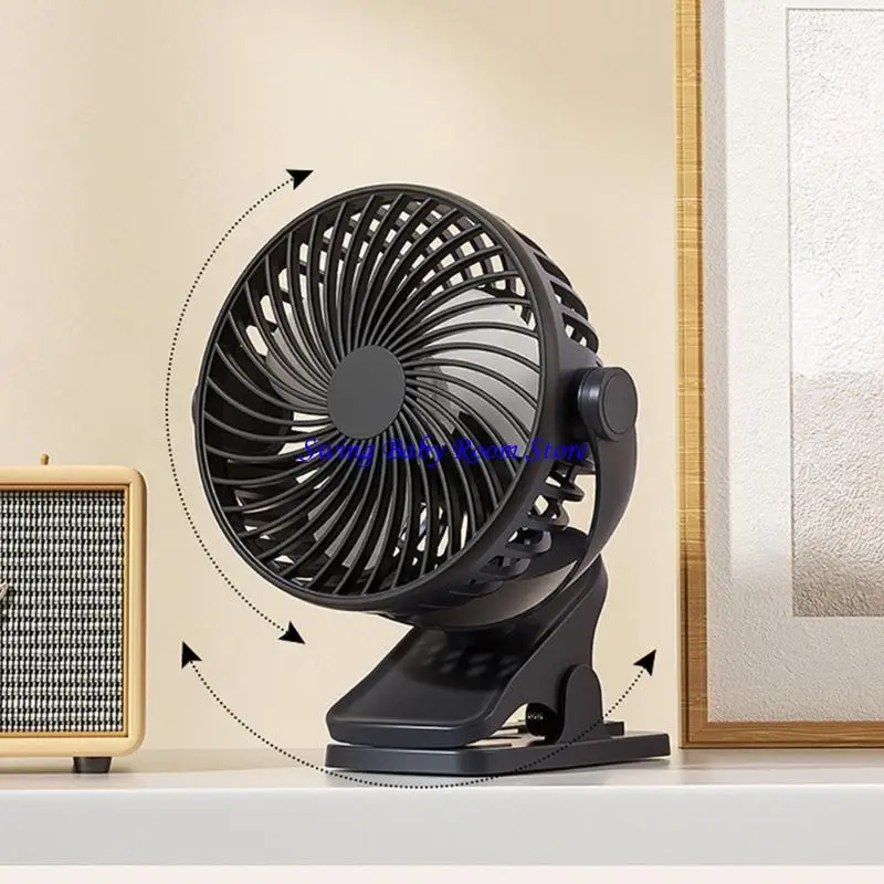 مروحة مقطع محمولة K1AD لمقاعد السيارة مع تدفقات الهواء القابلة للتعديل USB قابلة للشحن مروحة متعددة الوظائف في الهواء الطلق