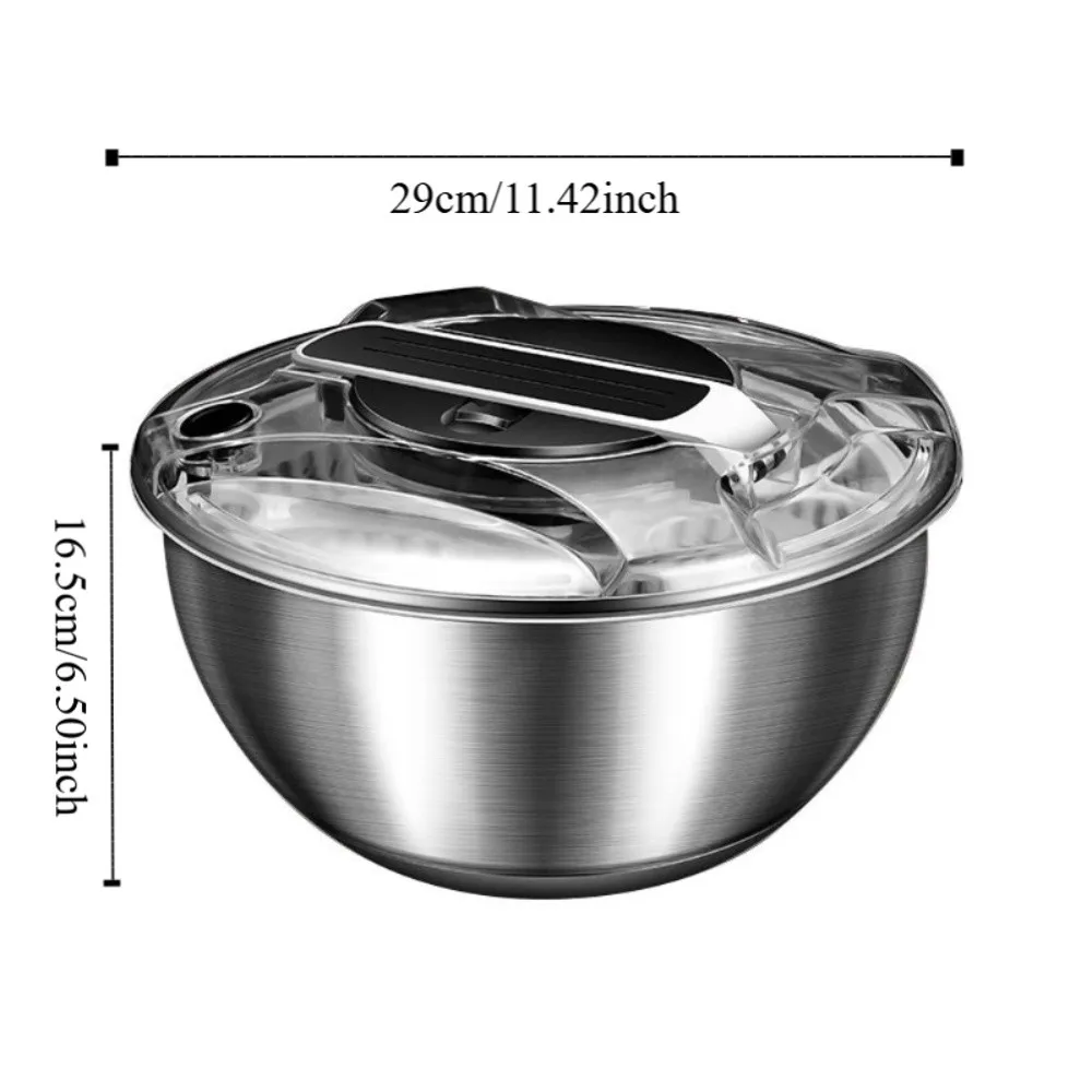 Multifunctional 3.5 L Salad Spinner Manual Quick Drying Vegetable Dehydrator Detachable Large Capacity Fruit Washer Knead Dough