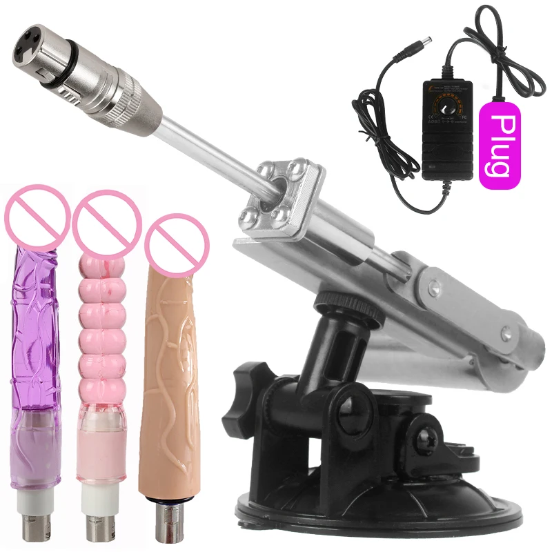 Mini Telescopic Sex Machine with Dildo 45mm Stroke 30~350rpm Reciprocating Linear Actuator Female 3XLR Masturbation Sexual Kits