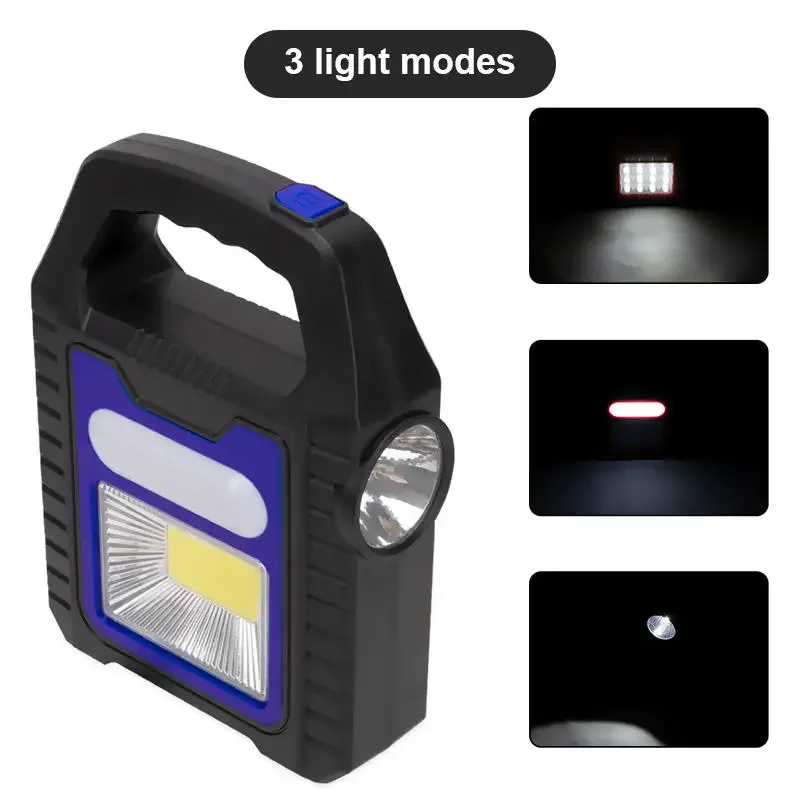 Imagem -05 - Portátil Solar Cob Led Work Light Impermeável Projector de Emergência Usb Recarregável Lanterna Portátil ao ar Livre Caminhadas Camping