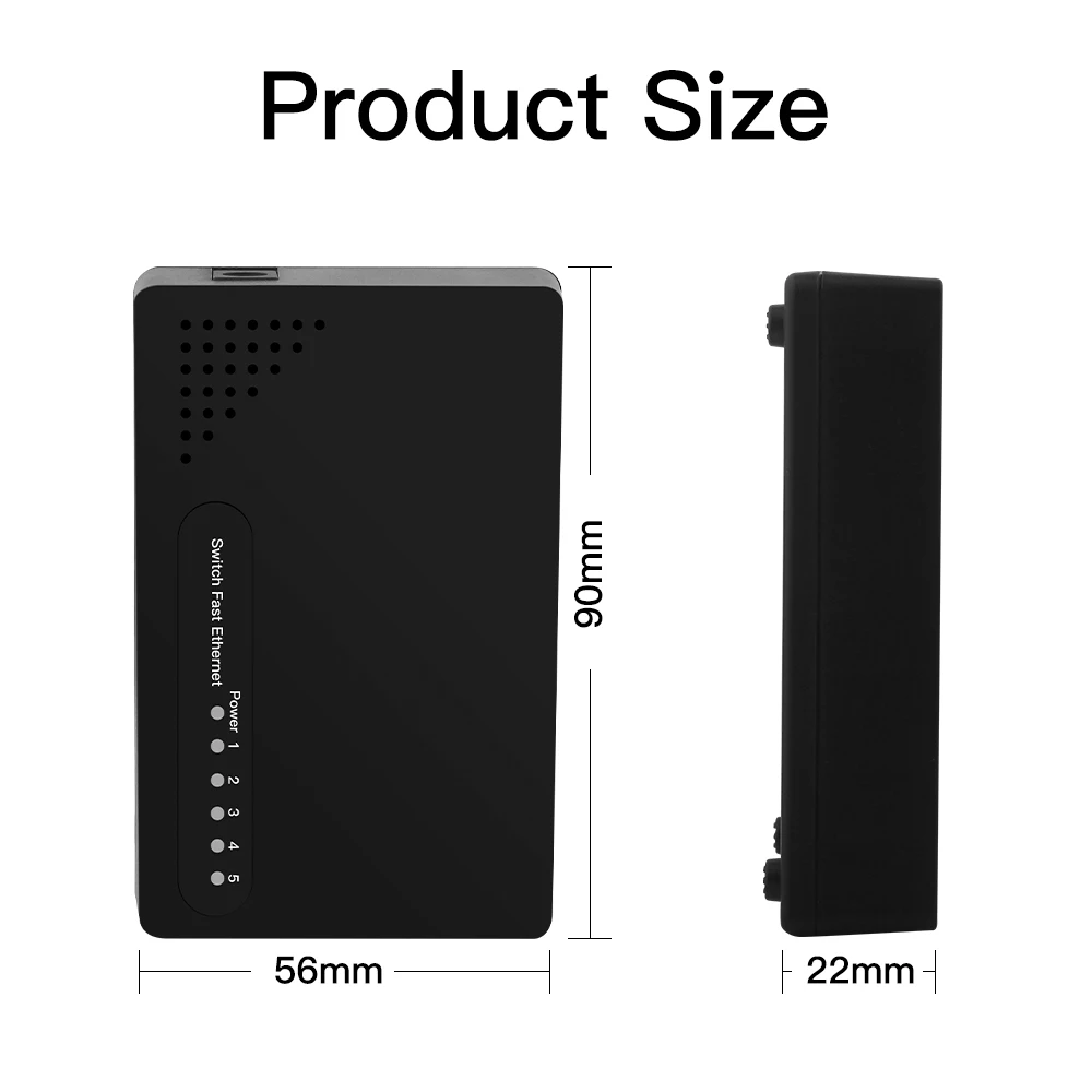 FENVI 5 Ports Network Switch 100Mbps Fast Ethernet LAN RJ45 Hub Splitter Plug And Play Internet Mini Network Switch Expansion