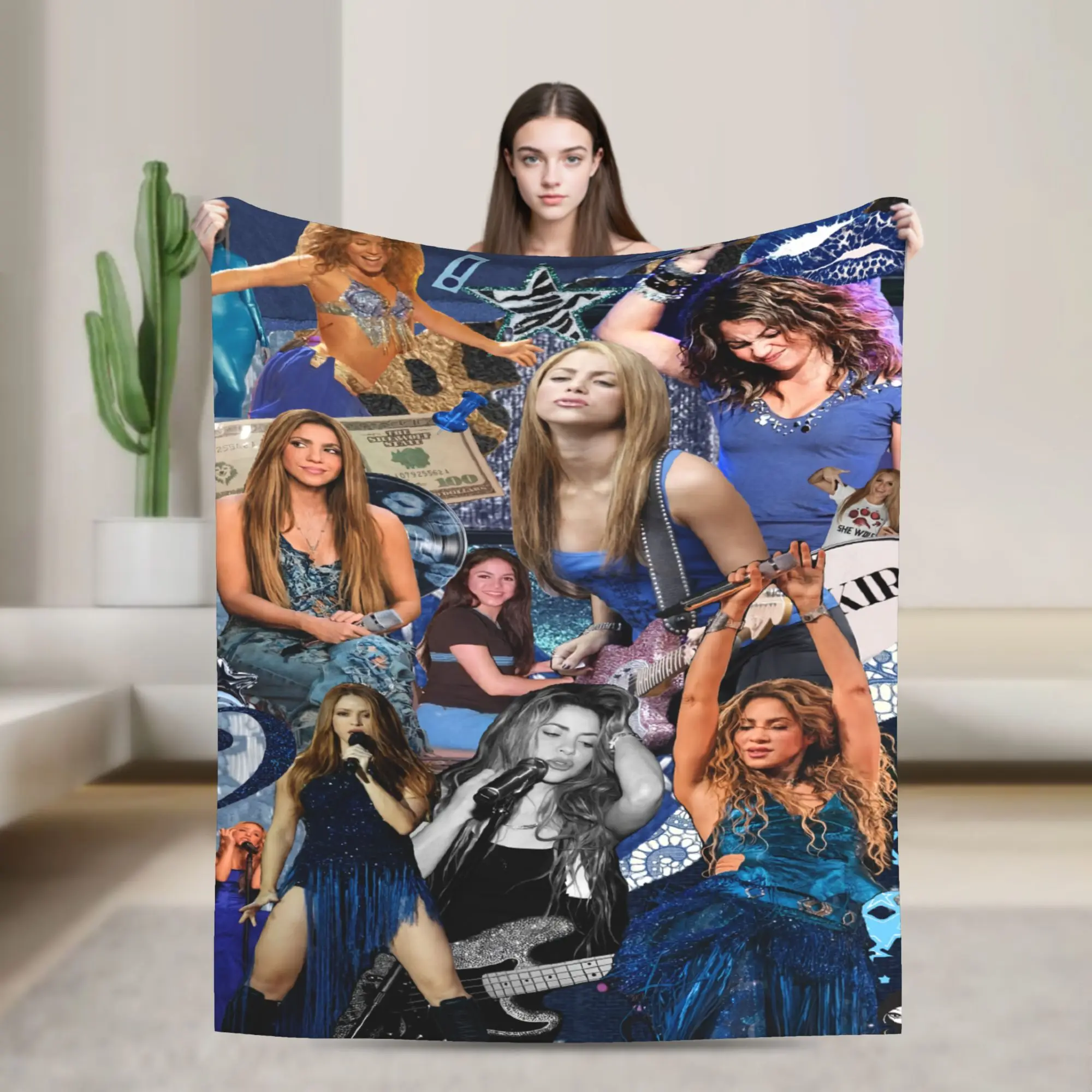 Shakira Colombian Singer Blankets Fleece  Super Warm Throw Blanket for Bed Bedroom Quilt