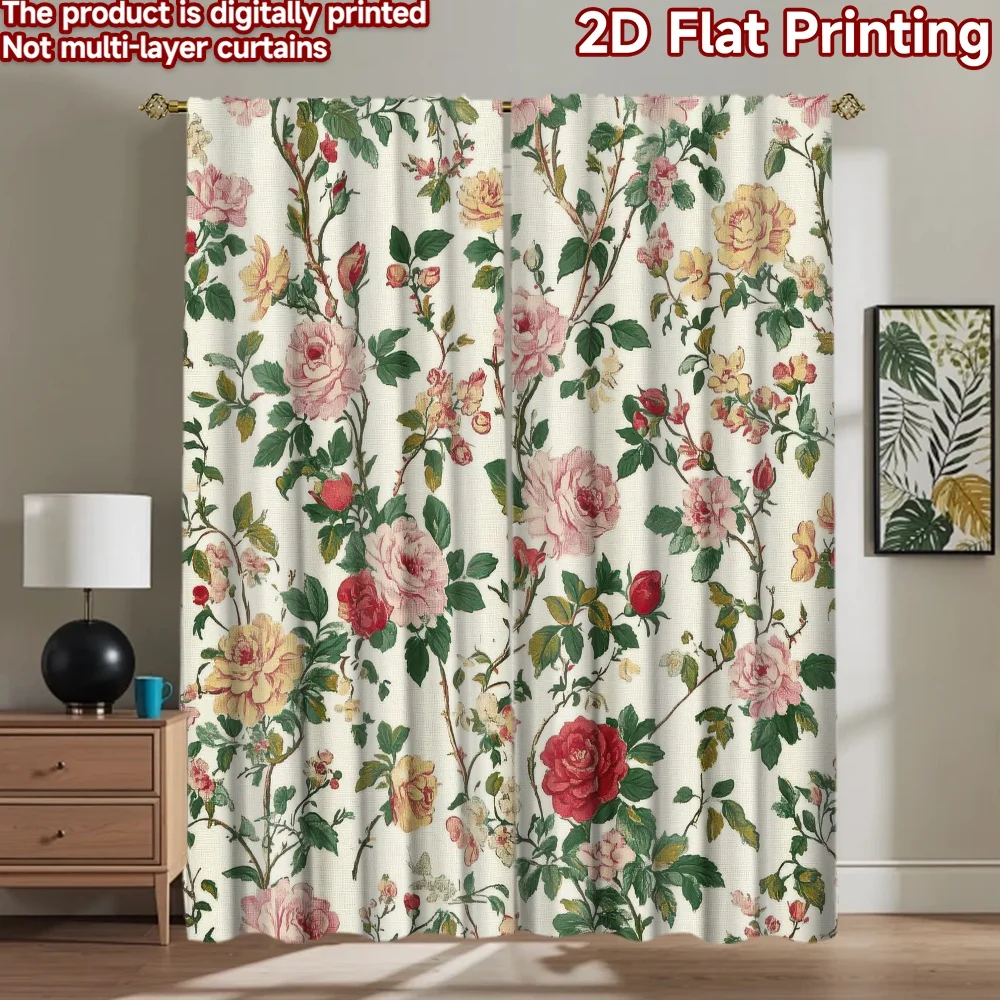 

1pc 2D flat Photography Backdrop Popular Party Party Backdrop Floral Rose Garden 100% Polyester Holiday Decorations Use for