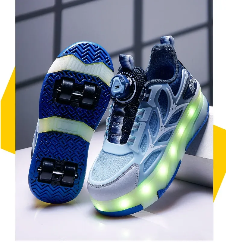 

Children's Roller Skates Shoes LED Roller Skates Shoes with 4 Wheels Speed Sneaker Shoes for Girls Women Sneakers with Wheels