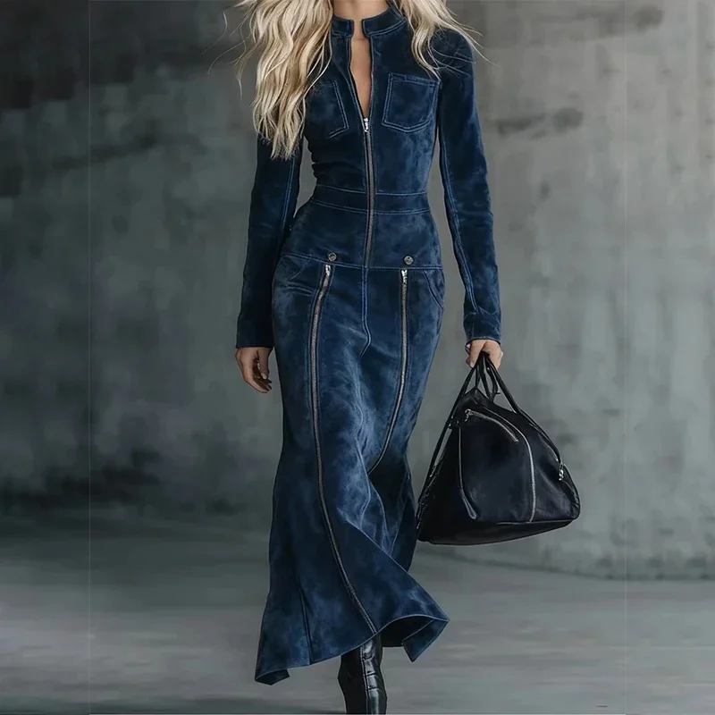 autumn-long-sleeve-bodycon-maxi-dress-woman-vintage-solid-zipper-slim-fit-long-evening-dress-elegant-o-neck-hip-robe-dress