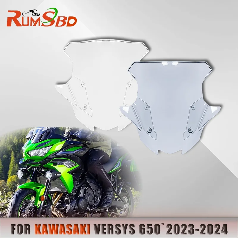 For Kawasaki Versys 650 23-24 2024 Windshield Windscreen Motorcycle Wind Deflector Guard Airflow Deflectors Visor Accessories