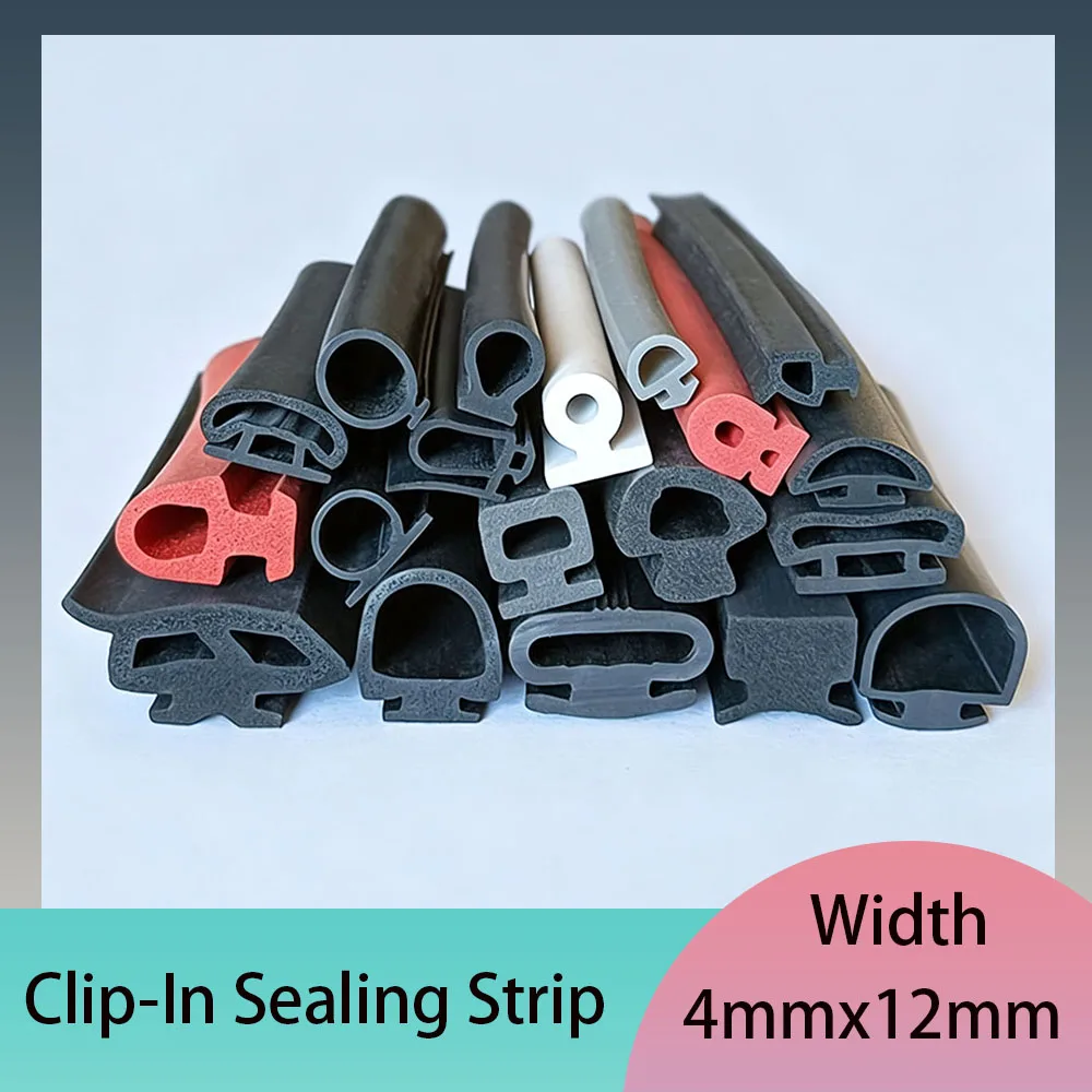 1-10 Meter EPDM Clip-In Rubber Silicone Sealing Strip Width 4-12mm UPVC Doors And Windows Dustproof And Soundproof Rubber Strip