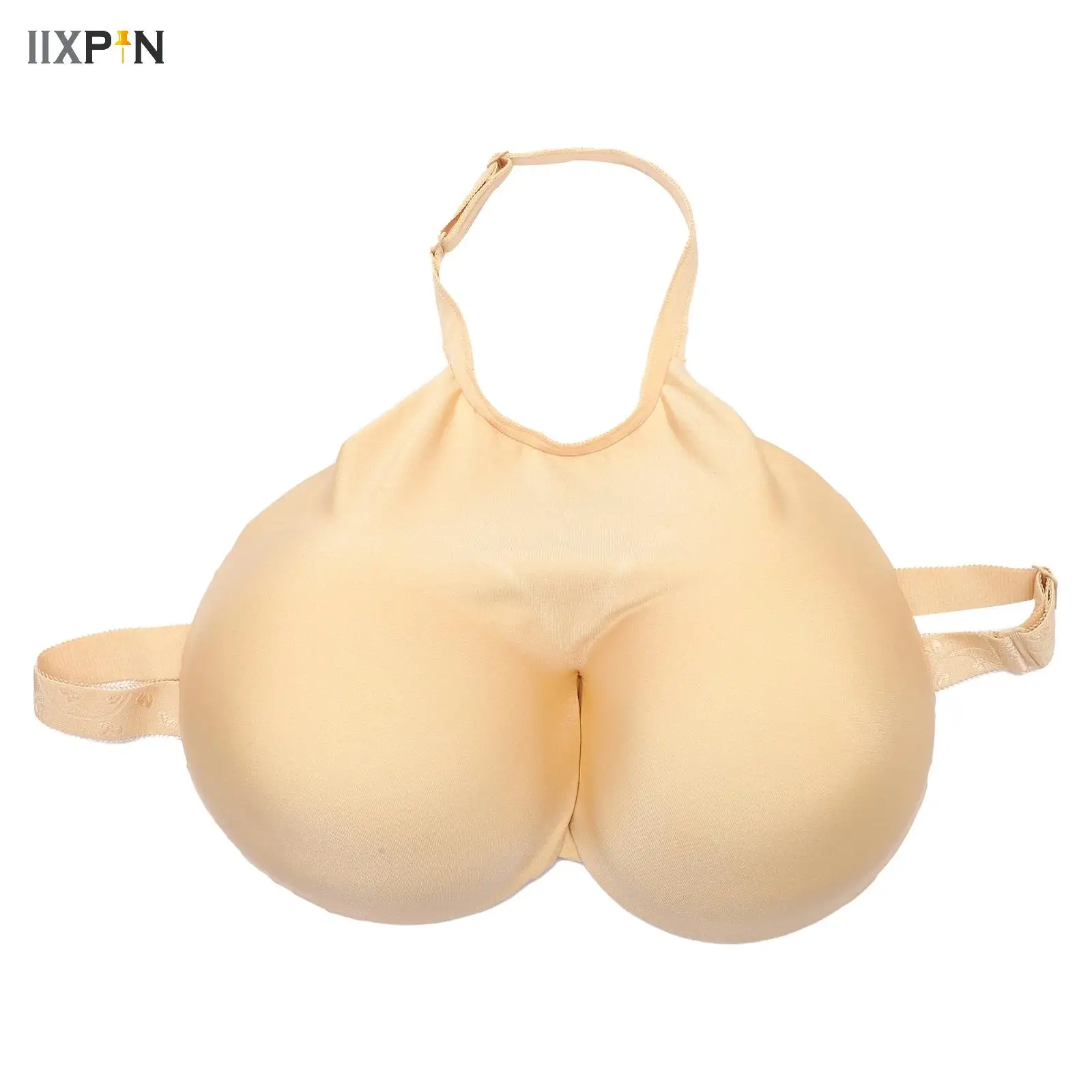 

1Pc Thick Sponge Mat Fake Breast Prosthesis Boobs Breastplate Transgender Crossdresser Bra Adjustable Straps Cosplay Drag Queen