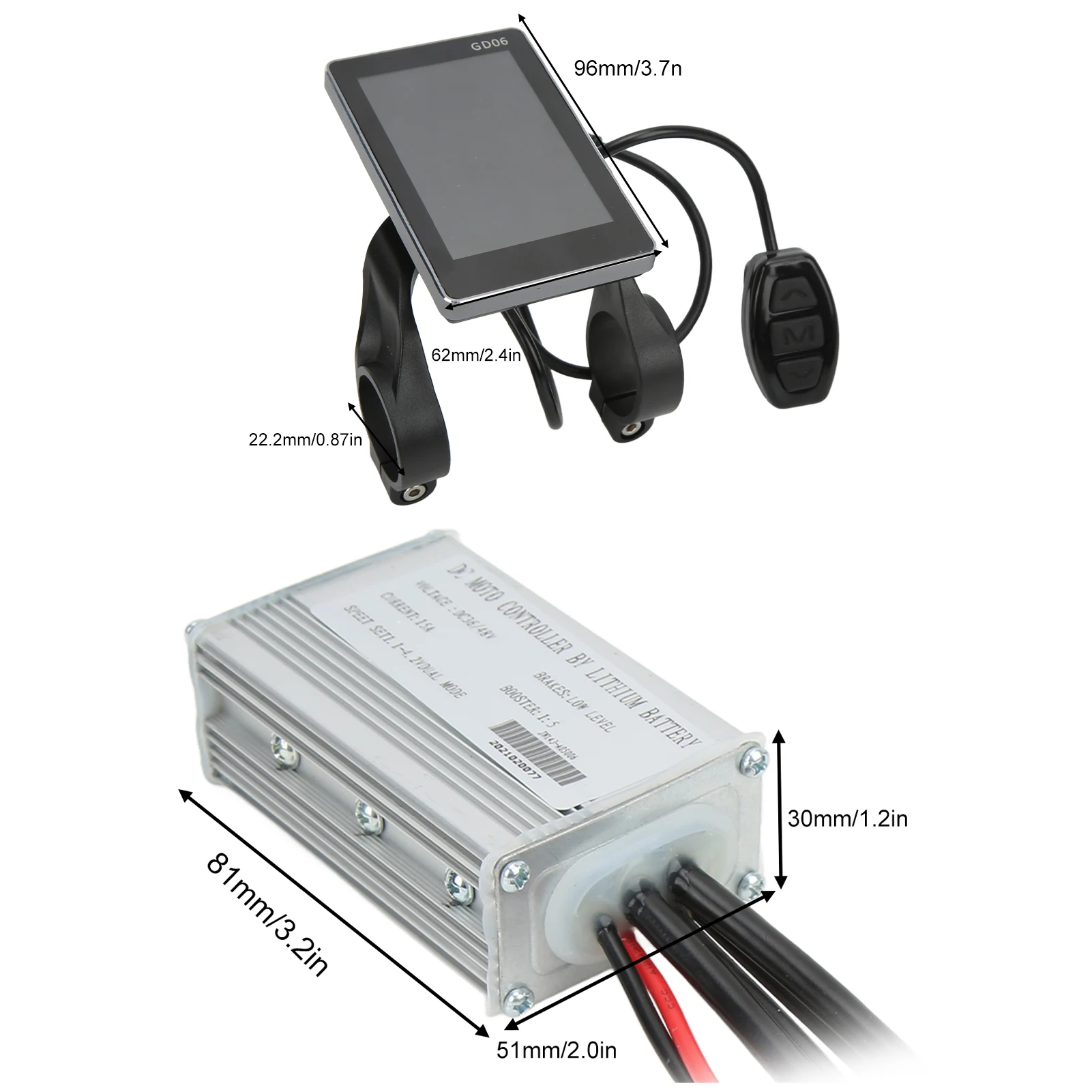 مجموعة أدوات تحكم الدراجة الكهربائية بدون فرش أجهزة كاملة مع مقبض فرامل لمحرك 36 فولت/48 فولت 250 وات #6