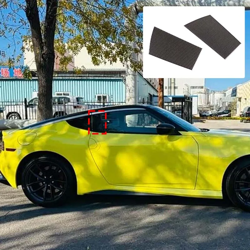 

2 шт., мягкое настоящее углеродное волокно для Nissan 400Z 2023 + декоративная наклейка на центральную стойку автомобиля, аксессуары для защиты экстерьера автомобиля