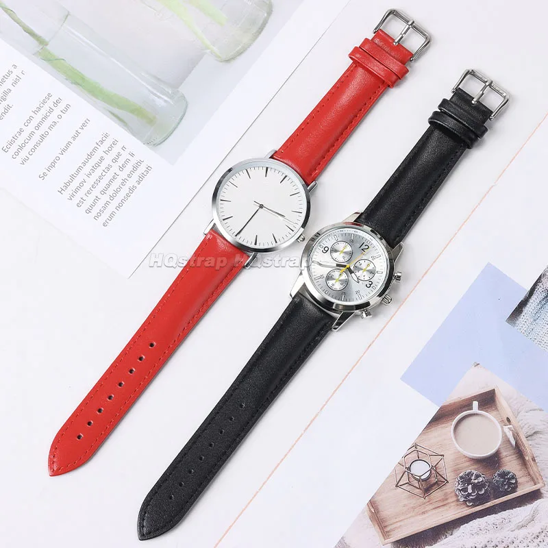 가죽 시계 스트랩, 부드러운 스포츠 팔찌, 방수 손목 밴드, 범용 벨트, 12mm, 13mm, 14mm, 15mm, 16mm, 17mm, 18mm, 20mm, 22mm