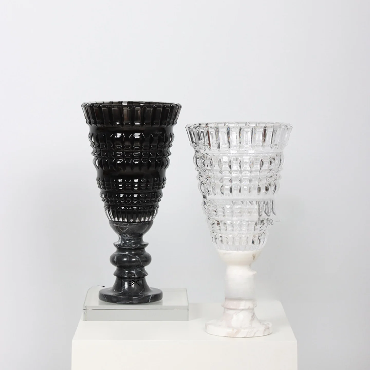 

Европейская высокая мраморная подставка-фонарь для цветов, широкогорлый, для гидропоники и сухоцветов, ретро-декор для гостиной