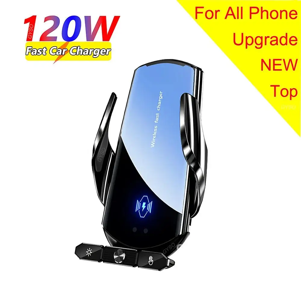 120W Wireless Charger Car Air Outlet Stand Phone Sucker Holder Fast Charging Station For Samsung S23 S22 iPhone 13 14 15 Pro Max