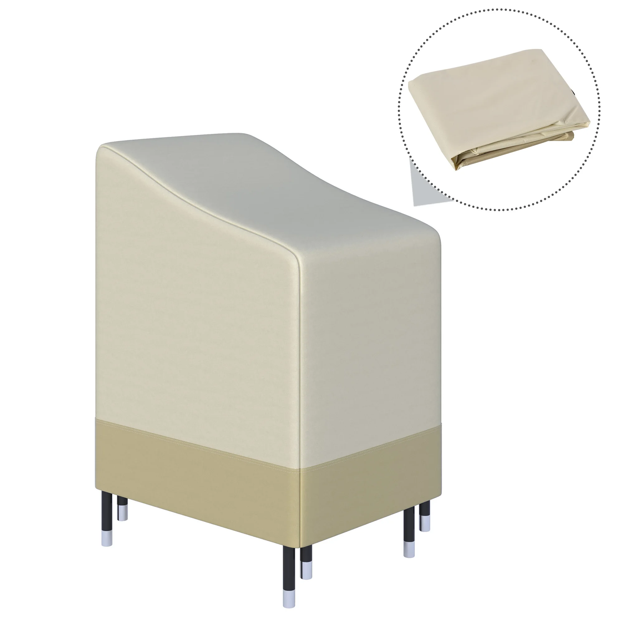 Outsunny Stackable Chair Cover 90x70x115 cm Waterproof Garden Chair Cover in 600D Oxford Fabric Beige and Brown Anti-UV Garden
